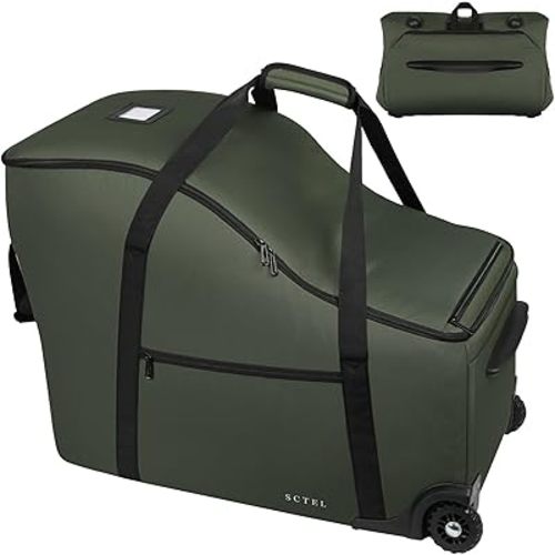 SCTEL Infant Car Seat Travel Bag for Airplane Compatible with Doona Car Seat Stroller and Base, Fit All Nuna Pipa Car Seat and Base, Padded Carseat Travel Bag, Airport Gate Check Bag