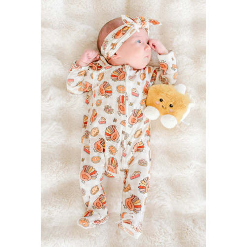 Thanksgiving Zipper Footie in Gobble Gobble | Caden Lane