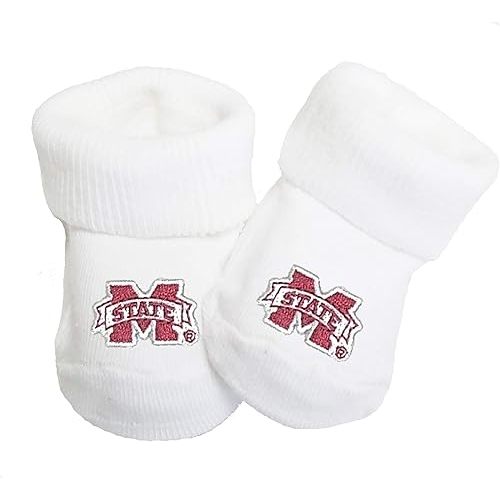 Mississippi State University Bulldogs Baby Toe Bootie Socks 0-9 Months