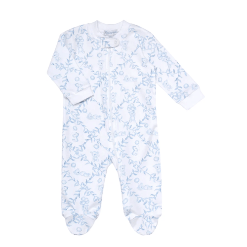 Blue Bears Trellace Zipper Footie (Size 3-6M)