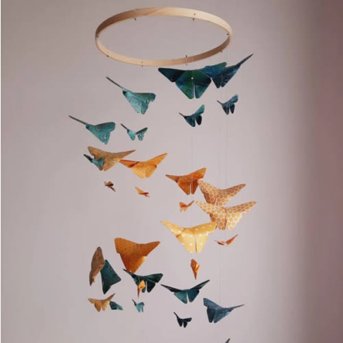 015-origami Baby Mobile "double Helix of Small and Large Butterflies" - Etsy