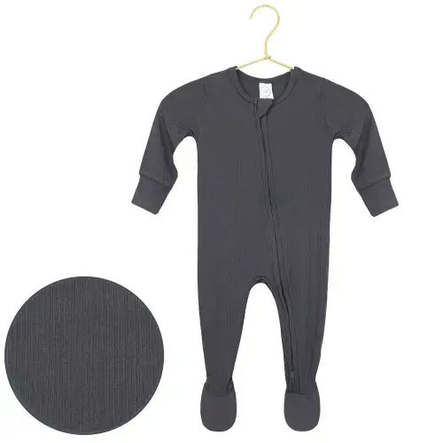 Hudson Ribbed Zipper Footies (6-9 Months)