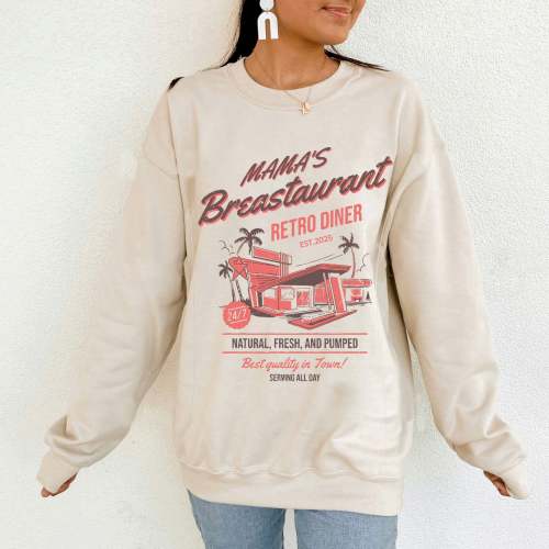 Mama's Breastaurant Breastfeeding Retro Sweatshirt