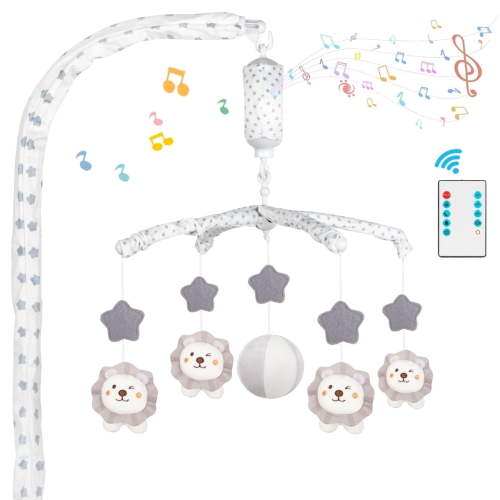 XUEYU Animals Baby Mobile Toy- Baby Mobile with 15 Lullabies for Boys & Girls,Lion White