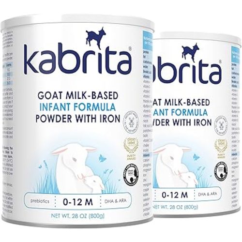 Kabrita Goat Milk-Based Infant Formula Powder with Iron, DHA, ARA & Prebiotics, for Infants 0–12 Months, Non-GMO, 28 oz (Pack of 2)