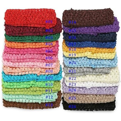 QandSweet Baby Girl's Stretch Headbands Crochet Stretchy Hair Bands DIY Accessories for Flower Or Bows