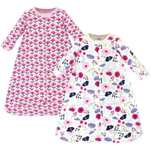 Touched by Nature Baby Girls Organic Cotton Long-Sleeve Wearable Sleeping Bag, Sack, Blanket, Pink Botanical, 3-9 Months