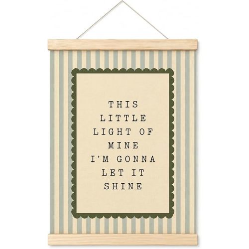 DEQSX This Little Light of Mine Christian Wall Art Hanging Poster,Inspirational Bible Verse Canvas Prints Nursery Bedroom Playroom Wall Decor for Home,12x16 Inches