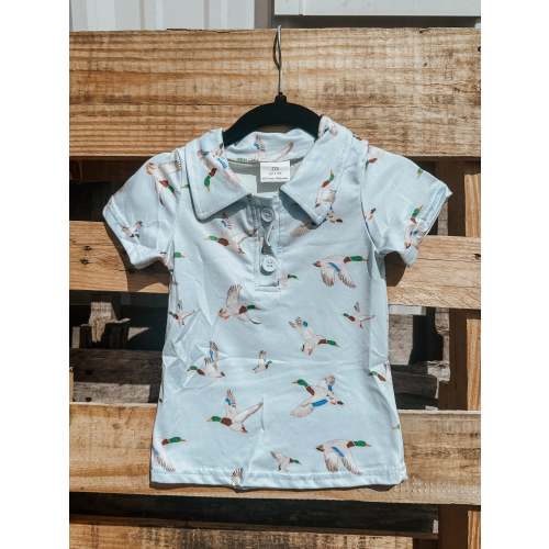 Light Blue Duck Boys Polo Shirt