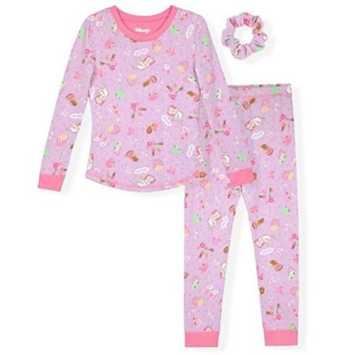 Sleep On It Girls 2-Piece Super Soft Jersey Long Sleeve Snug-Fit Pajama Set
