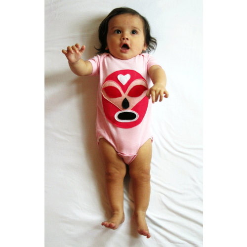 Baby Girl Bodysuit - Luchador Rosa - Pink Mexican Wrestler  - Infant Bodysuit - Lucha Libre - Luchador Mask - Lucha