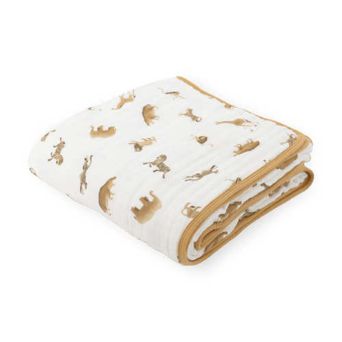 Original Organic Cotton Muslin Quilt - Animal Crackers