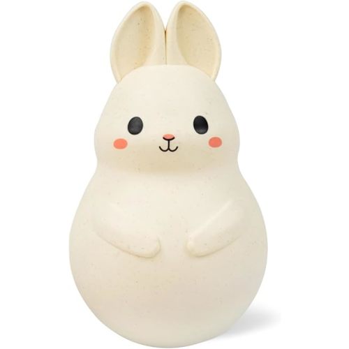 Tiger Tribe: Roly Poly - Bunny - Soft Silicone, ECO Bio-Plastic, Twinkling Sound, Soothing Sensory Toy, Infant & Baby Ages 3+ mo.