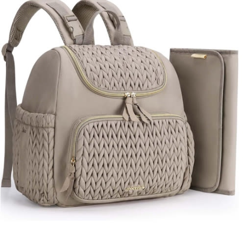 mommore Diaper Bag Small Diaper Backpack Stylish Baby Backpacks Travel Mini Maternity Bags with Insulated Pockets, Changing Pad, Stroller Straps