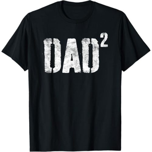 Dad Squared Shirt Men Dad of Two Fathers Day T-Shirt