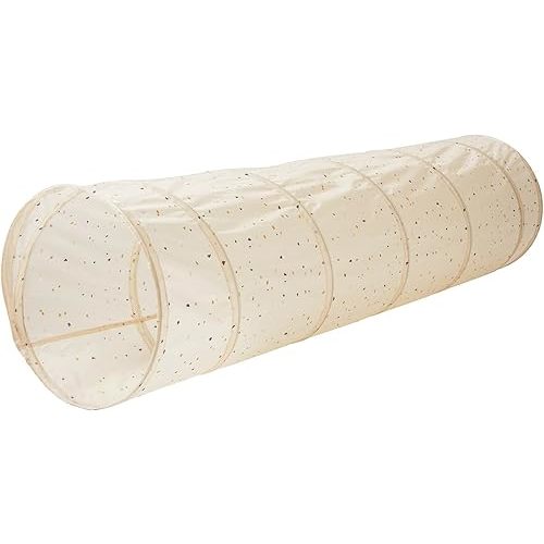 3 Sprouts Kids Play Tunnel - Pop Up Collapsible Tunnels with Recycled Fabric - Fun Crawling Tunnel for Toddler, Baby, Children to Crawl Through, Gross Motor Toy for Indoor Play - Terrazzo Beige