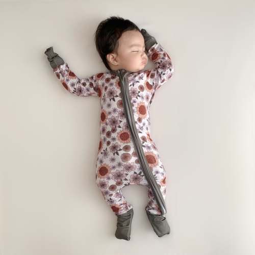 Bohemian Floral Bamboo Footie