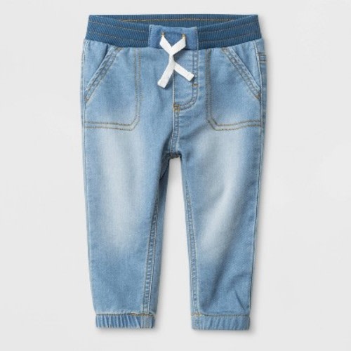 Baby Boys' Knit Repreve Jeans Walter Wash - Cat & Jack™ Blue 3-6M