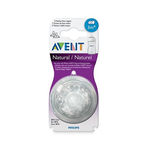 Philips Avent 3 Month+  2-Pack Medium Flow Natural Nipples