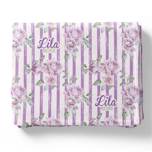 Lila's Lilacs Personalized Kids Blanket