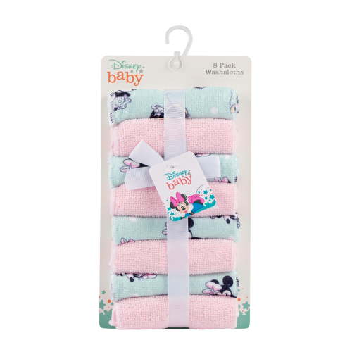 Cudlie Disney Baby Washcloths with Nursery Characters | 8 Pack of Kids Washcloths for Bath | Baby Shower Gifts and Baby Stuff for Newborns