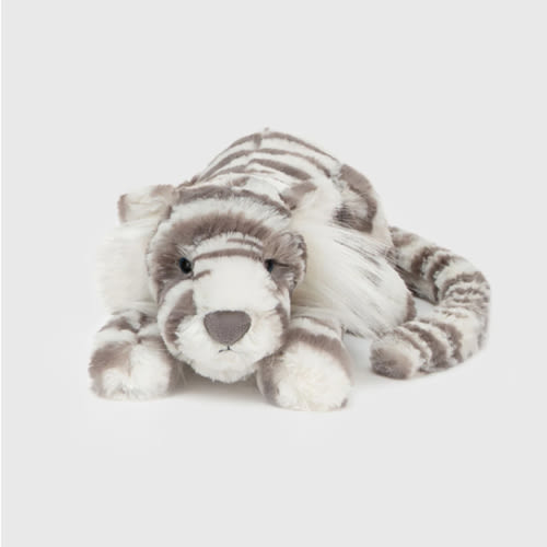 Jellycat Little Sacha Snow Tiger Plush | $40.00 | Saint Bernard