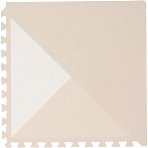 Toddlekind Playmat - Premium Foam Playmat, 4 x 6 feet, 6 Tile Extra Thick Foam Floor Puzzle Mat for Babies/Toddlers Stylish, Non-Toxic, Odorless. Perfect for Tummy Time, Crawling, and Play. Ideal for Nursery and Playroom. 0m+ (Golden Beige)
