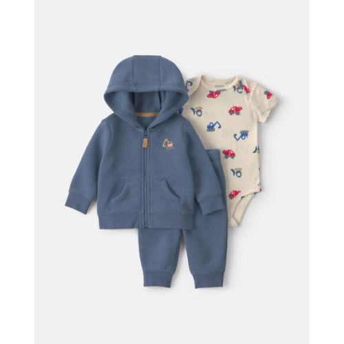 Baby Boy 3-Piece Construction Fleece Layering Set - Blue | Carter's
