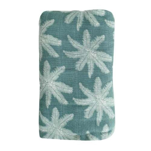 Palm Print Muslin Swaddle- Pear