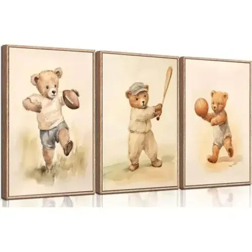 nursery bear wall art boy sports canvas - Google Search