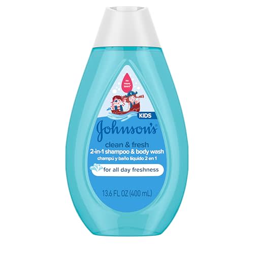 Johnson's Baby Clean & Fresh Children's Shampoo & Body Wash, 13.6 fl oz | 2-in-1 Daily Hair & Body Wash, for Kids & Toddlers Gently Cleanses Developing Hair