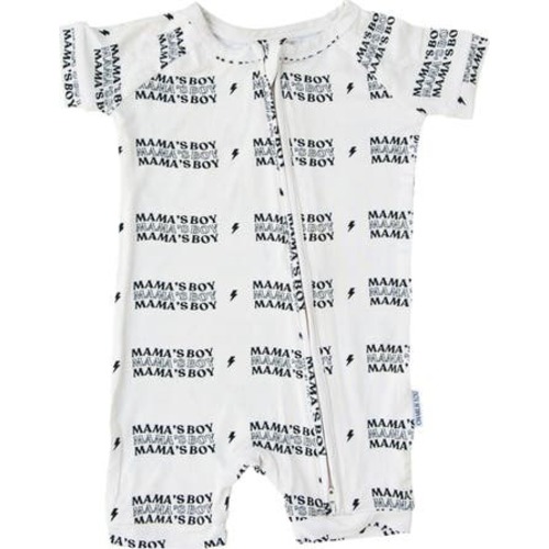 Double Zipper Shortie Romper | Mama's Boy | 6-12M, 3-6M