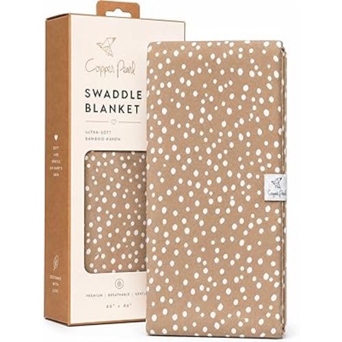 Copper Pearl Large Premium Knit Baby Swaddle Receiving Blanket Fawn