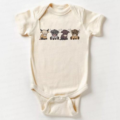 Highland Cows Bodysuit For Baby