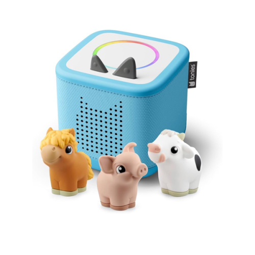 Amazon.com: Toniebox 2 My First Farm Bundle for Kids 1+ with Soft and Squeezable Cow, Horse, and Pig - Sky Blue
