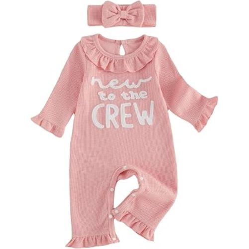 Infant Baby Girl Fall Outfit Romper Jumpsuits Newborn Waffle Clothes