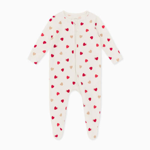 Love Hearts Clever Zip Baby Pajamas | Valentine's Sleepwear | MORI US