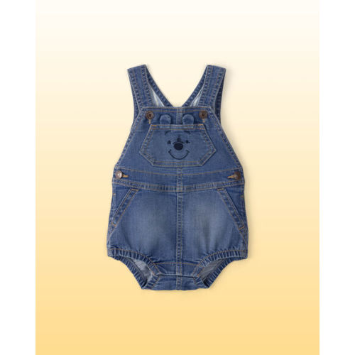 Baby Disney© Winnie the Pooh Embroidered Stretch Denim Bubble Romper - Medium Wash - OshKosh B'gosh | Carter's