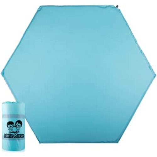 Hexagon Baby Playpen Mat – 59 Inch Pop N Go Playpen Compatible Plush Self-Inflating Play Pad – Comfortable Baby Play Yard Mattress - Playard Pad for Toddlers