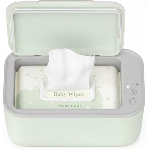Baby Wipe Warmer, 3-Level Temperature Control, Quiet and Even Heating, Large Capacity for Diaper Changes – Green