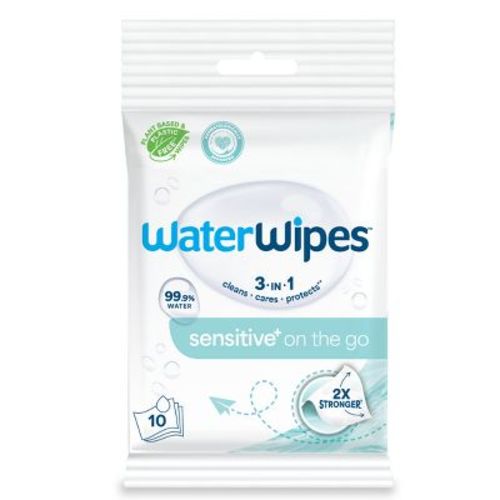 WaterWipes Sensitive+ On The Go Wipes, 3-In-1 Cleans, Cares, Protects, 99.9% Water, Unscented & Hypoallergenic - (Select Count)