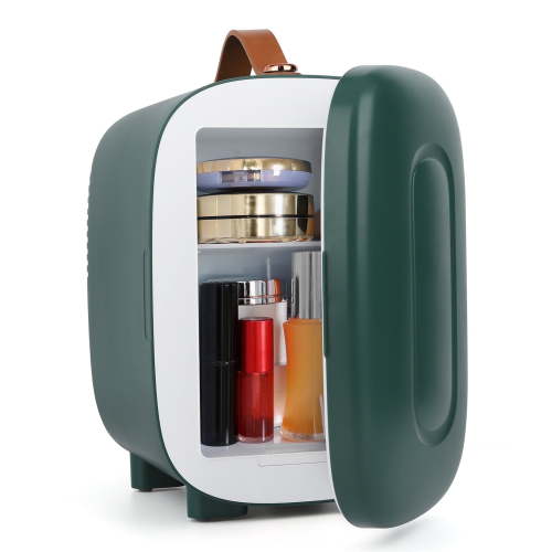 Living Enrichment Mini Fridge 4L Skincare Fridge, Portable Small Refrigerator Cooler, Ever Green