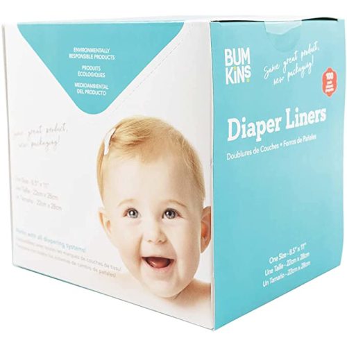 Bumkins Disposable Cloth Fabric Diaper Liner, Biodegradable, Neutral, 100 Count (Pack of 1)