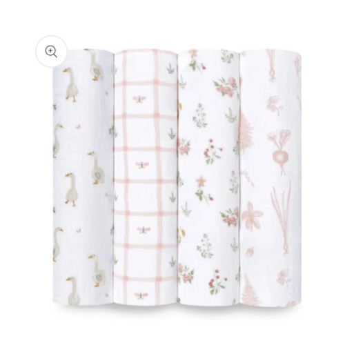 Essentials Cotton Muslin Swaddles 4 Pack | aden + anais