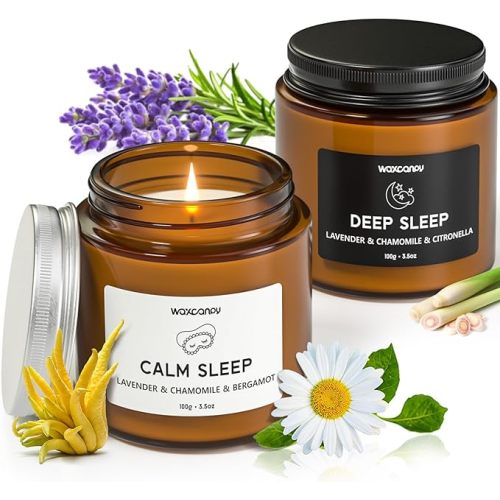 Scented Candle Gift Set, Soy Candles for Women, Sleep Candles for Home Scented, 2 Pack Aromatherapy Candle for Relaxing, Sleep, Stress Relief & Home Decor