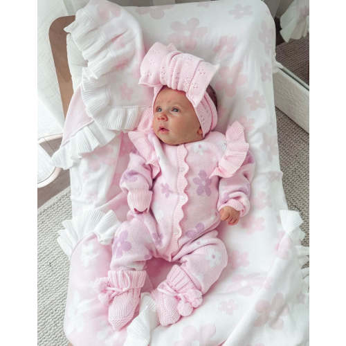 Pink and purple flower pattern baby romper – Penny and Co Collections