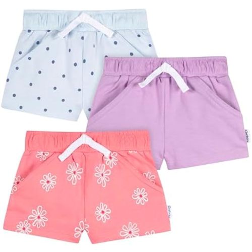 Gerber Baby Girls' 3-Pack Knit Shorts