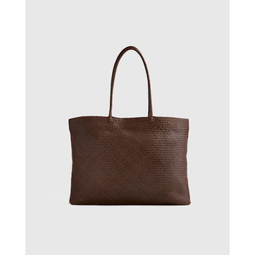 Siena Handwoven Tote in Dark Brown