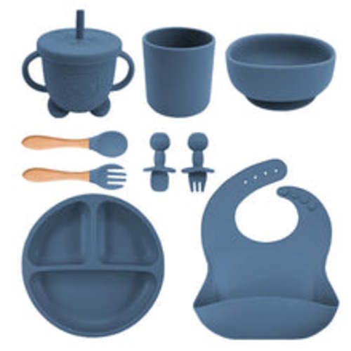 Silicone 9-Piece Baby Feeding Set | Complete Baby Utensils – www.siliconemania.com
