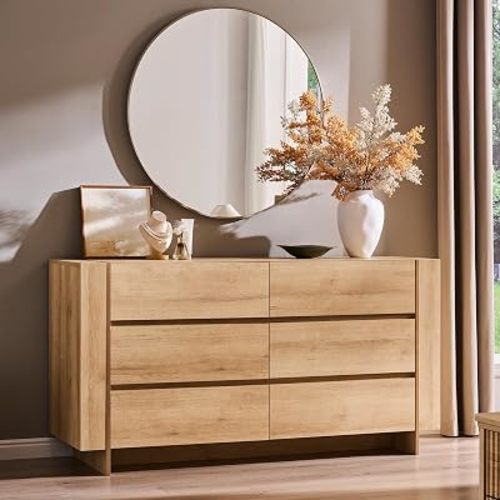 OKD 60" Modern 6 Drawer Dresser for Bedroom, 20" Depth for More Storage